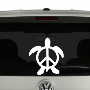 Peace Sign Sea Turtle Hawaiian Tribal Vinyl Decal