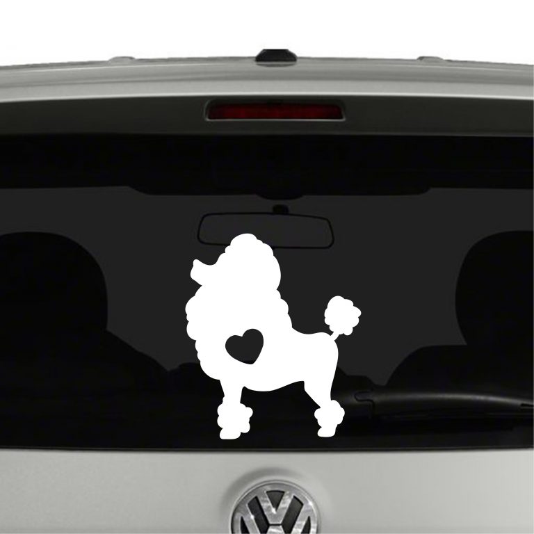 Poodle Dog Puppy Heart Love Vinyl Decal Sticker