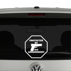 Protected By 2nd Amendment Warning Sign Vinyl Decal Sticker