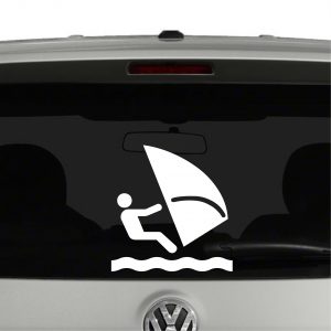 Wind Surfer Stick Figure Surfing Vinyl Decal Sticker