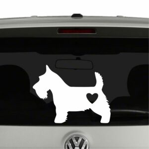 Scottish Terrier Dog Heart Love Vinyl Decal Sticker