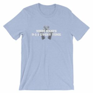 9mm Beats 911 Every Time 2nd Amendment Firearm T-Shirt - Image 13