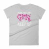 I Know I play Like A Girl Try To Keep Up Funny Lacrosse Woman's T-Shirt - Image 11