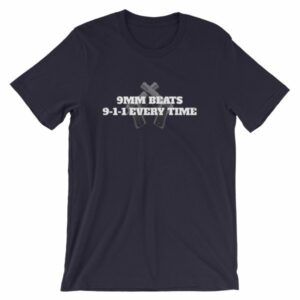 9mm Beats 911 Every Time 2nd Amendment Firearm T-Shirt - Image 7