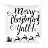 Merry Christmas Y'All Throw Square Pillow - Image 2