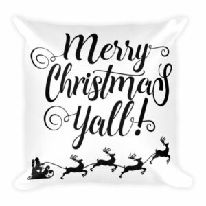 Merry Christmas Y'All Throw Square Pillow - Image 2