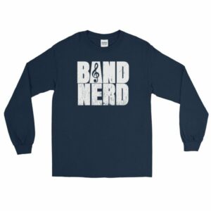 Band Nerd Funny Marching Band Geek Treble Clef Long Sleeve T-Shirt - Image 2