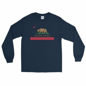 California Republic Surfing Bear State Flag Long Sleeve T-Shirt - Image 3