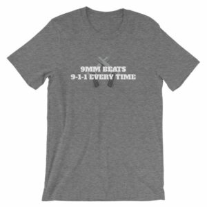 9mm Beats 911 Every Time 2nd Amendment Firearm T-Shirt - Image 10