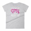 I Know I play Like A Girl Try To Keep Up Funny Lacrosse Woman's T-Shirt - Image 7