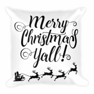 Merry Christmas Y'All Throw Square Pillow