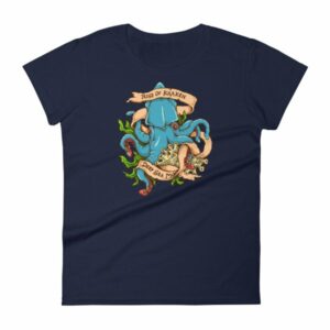 Rise Of Kraken Old School Tattoo Octopus Sea Monster Women's T-Shirt - Image 4