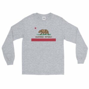 California Republic Surfing Bear State Flag Long Sleeve T-Shirt - Image 6