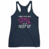 I Know I play Like A Girl Try To Keep Up Lacrosse Funny Women's Racerback Tank - Image 5