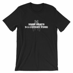 9mm Beats 911 Every Time 2nd Amendment Firearm T-Shirt