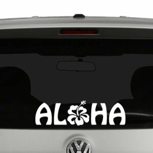 Aloha Hibiscus Flower Hawaiian Vinyl Decal Sticker