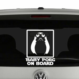 Baby Porg On Board Star Wars Inspired Vinyl Decal Sticker