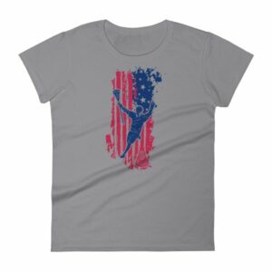 American Lacrosse Player American Flag LAX Women's T-Shirt - Image 4