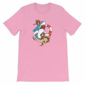 Shark and Anchor Old School Tattoo Sea Life T-Shirt - Image 25