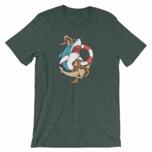 Shark and Anchor Old School Tattoo Sea Life T-Shirt - Image 8