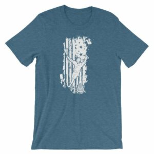 American Lacrosse Player American Flag LAX T-Shirt - Image 3