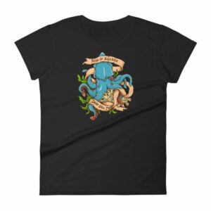 Rise Of Kraken Old School Tattoo Octopus Sea Monster Women's T-Shirt