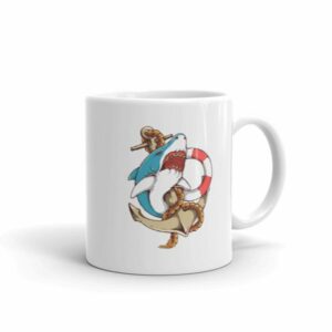 Shark and Anchor Old School Tattoo Sea Life Coffee Mug