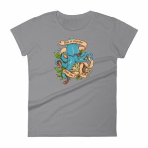 Rise Of Kraken Old School Tattoo Octopus Sea Monster Women's T-Shirt - Image 5