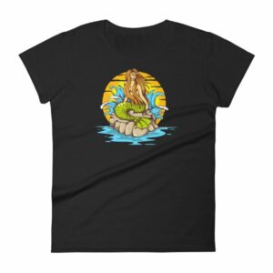 Mermaid Sunset Old School Tattoo Mermaid Sea Life Women's T-Shirt