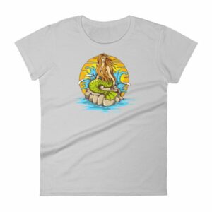 Mermaid Sunset Old School Tattoo Mermaid Sea Life Women's T-Shirt - Image 11