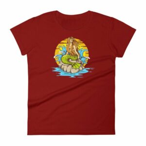 Mermaid Sunset Old School Tattoo Mermaid Sea Life Women's T-Shirt - Image 14