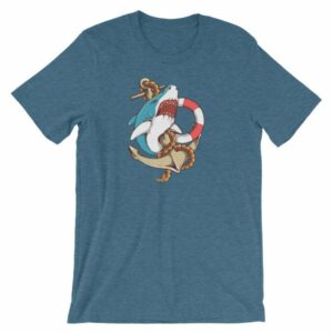 Shark and Anchor Old School Tattoo Sea Life T-Shirt - Image 6