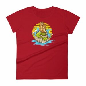 Mermaid Sunset Old School Tattoo Mermaid Sea Life Women's T-Shirt - Image 16