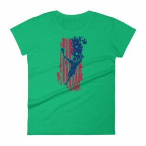 American Lacrosse Player American Flag LAX Women's T-Shirt - Image 9