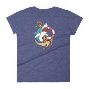 Shark and Anchor Old School Tattoo Sea Life Woman's T-Shirt - Image 6