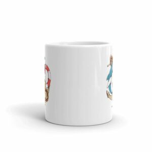 Shark and Anchor Old School Tattoo Sea Life Coffee Mug - Image 3