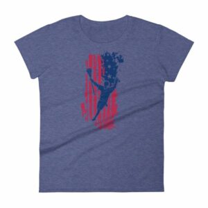 American Lacrosse Player American Flag LAX Women's T-Shirt - Image 5