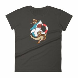 Shark and Anchor Old School Tattoo Sea Life Woman's T-Shirt - Image 2
