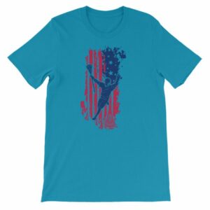 American Lacrosse Player American Flag LAX T-Shirt - Image 21