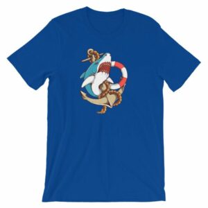 Shark and Anchor Old School Tattoo Sea Life T-Shirt - Image 22