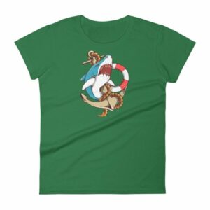 Shark and Anchor Old School Tattoo Sea Life Woman's T-Shirt - Image 8