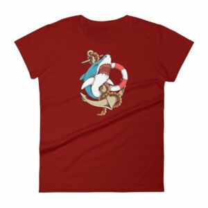 Shark and Anchor Old School Tattoo Sea Life Woman's T-Shirt - Image 14