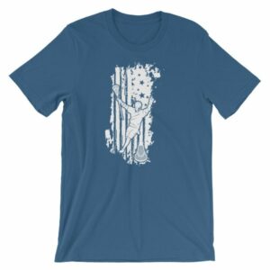 American Lacrosse Player American Flag LAX T-Shirt - Image 9