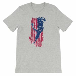 American Lacrosse Player American Flag LAX T-Shirt - Image 11