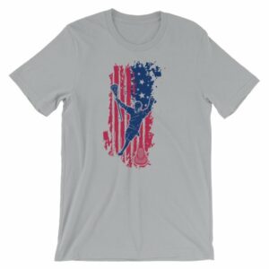 American Lacrosse Player American Flag LAX T-Shirt - Image 14