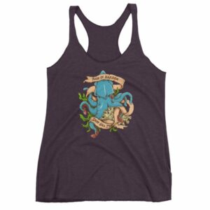 Rise Of Kraken Old School Tattoo Octopus Sea Monster Women's Racerback Tank - Image 8