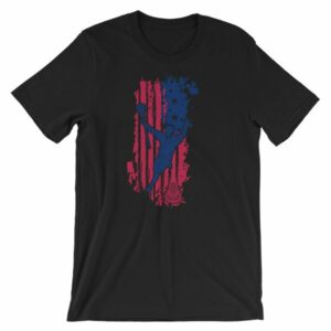 American Lacrosse Player American Flag LAX T-Shirt - Image 4