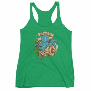 Rise Of Kraken Old School Tattoo Octopus Sea Monster Women's Racerback Tank - Image 10