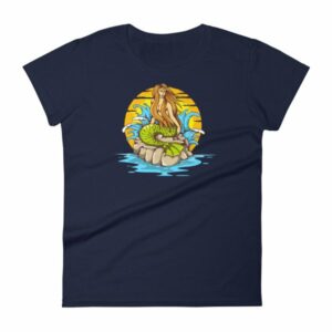 Mermaid Sunset Old School Tattoo Mermaid Sea Life Women's T-Shirt - Image 4