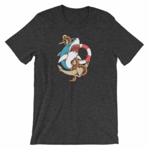 Shark and Anchor Old School Tattoo Sea Life T-Shirt - Image 16